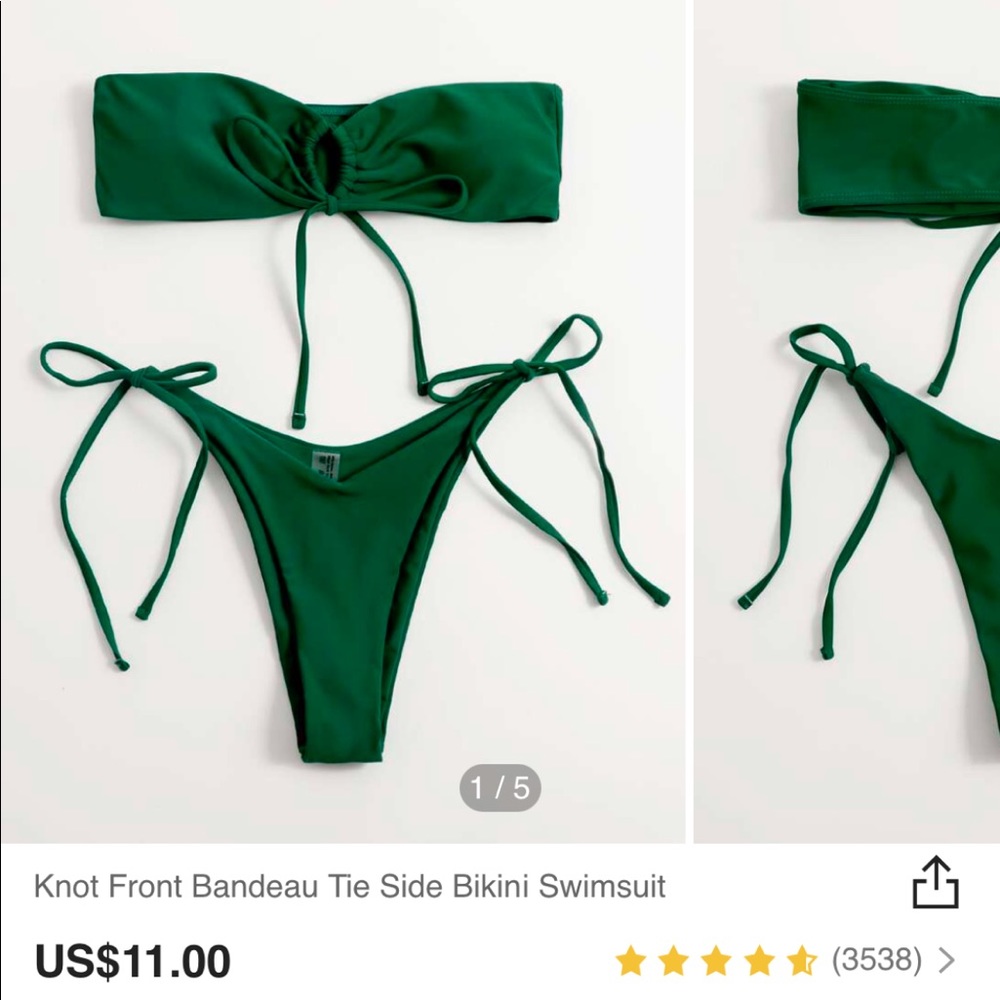 emerald green shein bikini